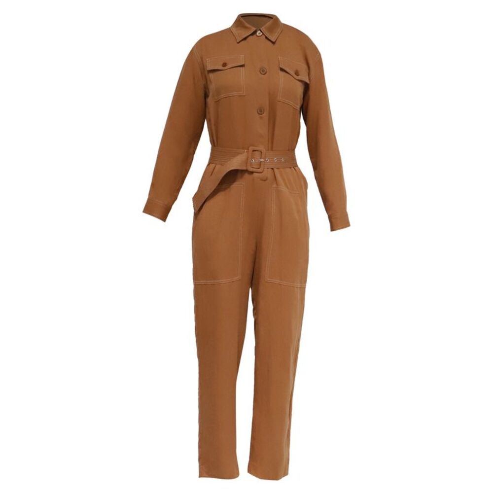 Maje Utility Jumpsuit in Rust Lyocell